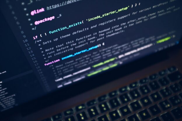 Application security code on a computer screen