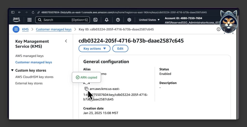S3 KMS encryption key for ransomware